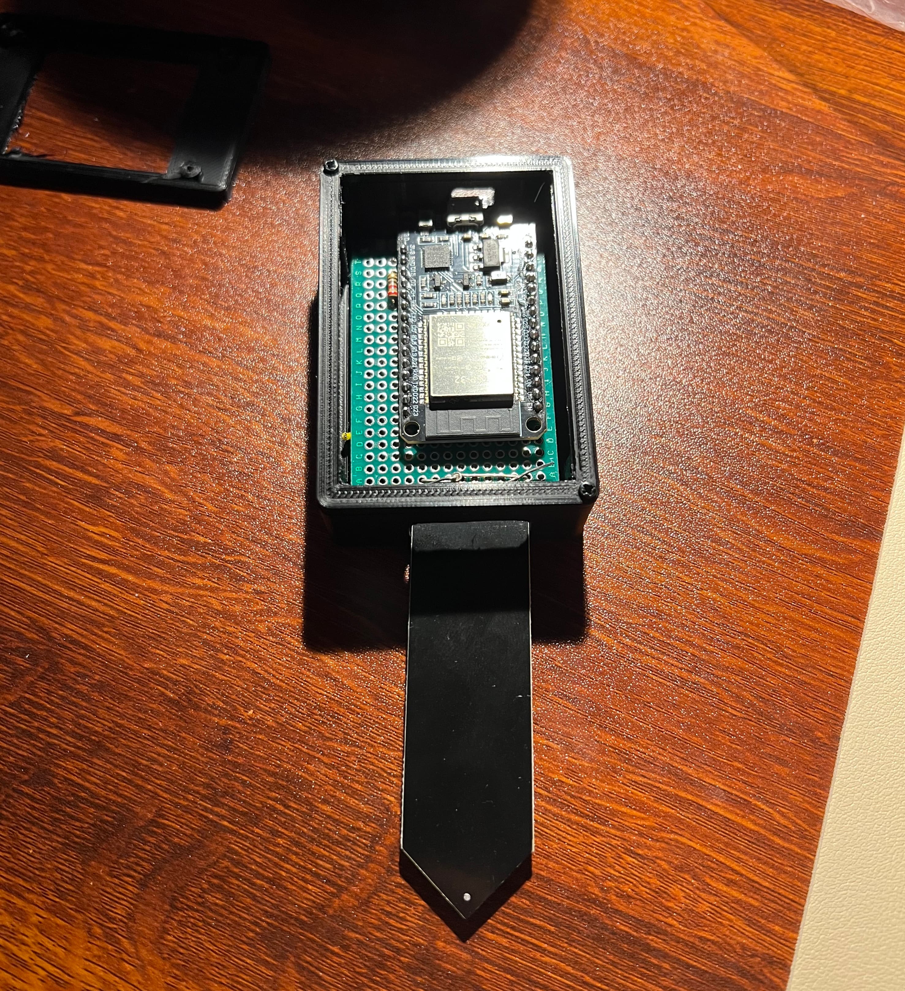 Sensor node with enclosure open